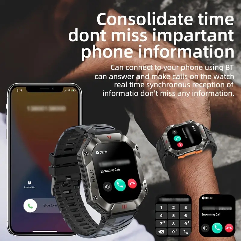 2024 New Smart Watch Men IP67 Waterproof 650mAh Battery Ultra Long ...