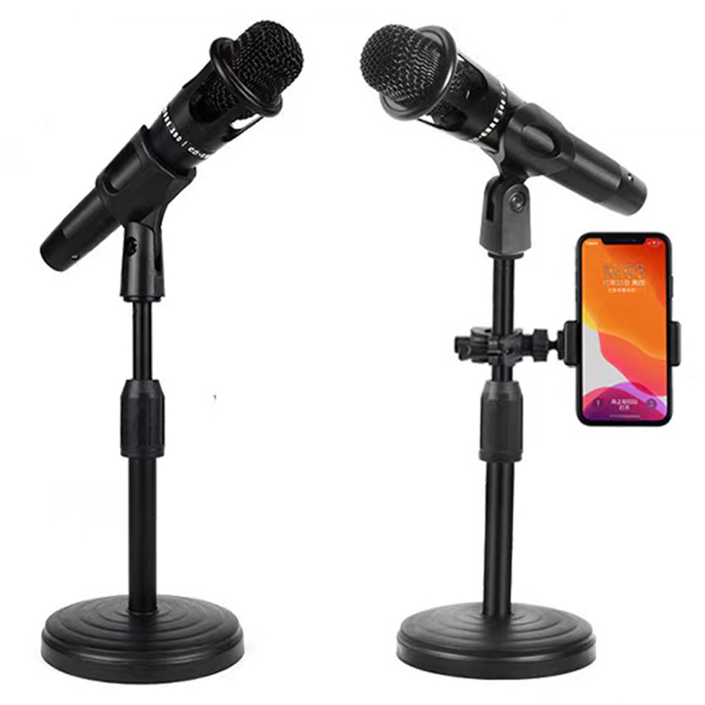 Multifunctional desktop microphone stand with a cell phone bit anchor ...