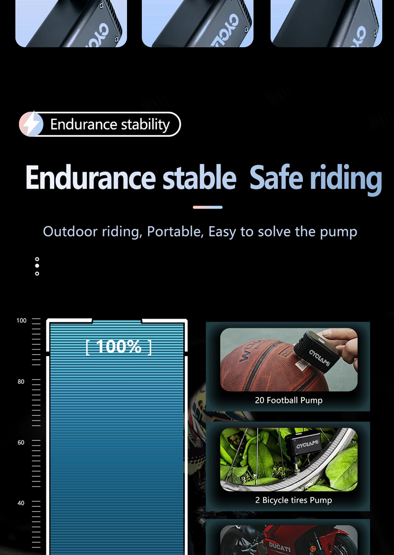 Produktbild von Mini-Luftkompressor, Tragbarer Reifenfüller, Elektrische Fahrradpumpe Mit Digitalem LCD Bildschirm Und Licht Fur Motorrad Auto Fahrrad 84543095