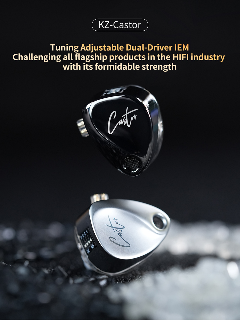 KZ Castor in Ear HiFi Earphone 2DD Dynamic High-end Tunable Earphones ...