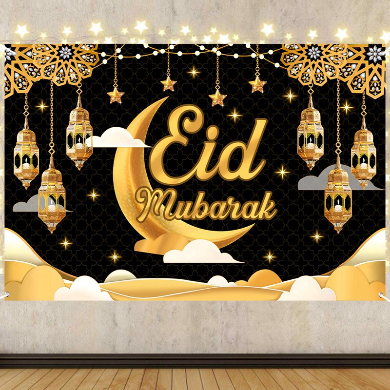 1*1.5 Meters Hari Raya Banner Ramadhan Decoration for Home 2024 Blue ...