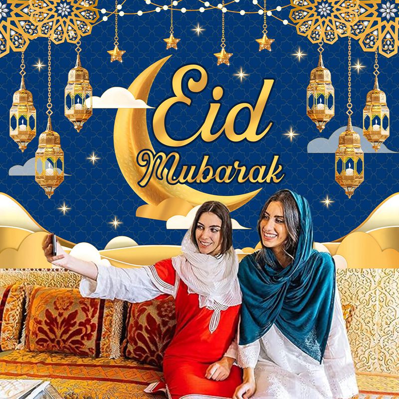 1*1.5 Meters Hari Raya Banner Ramadhan Decoration for Home 2024 Blue ...