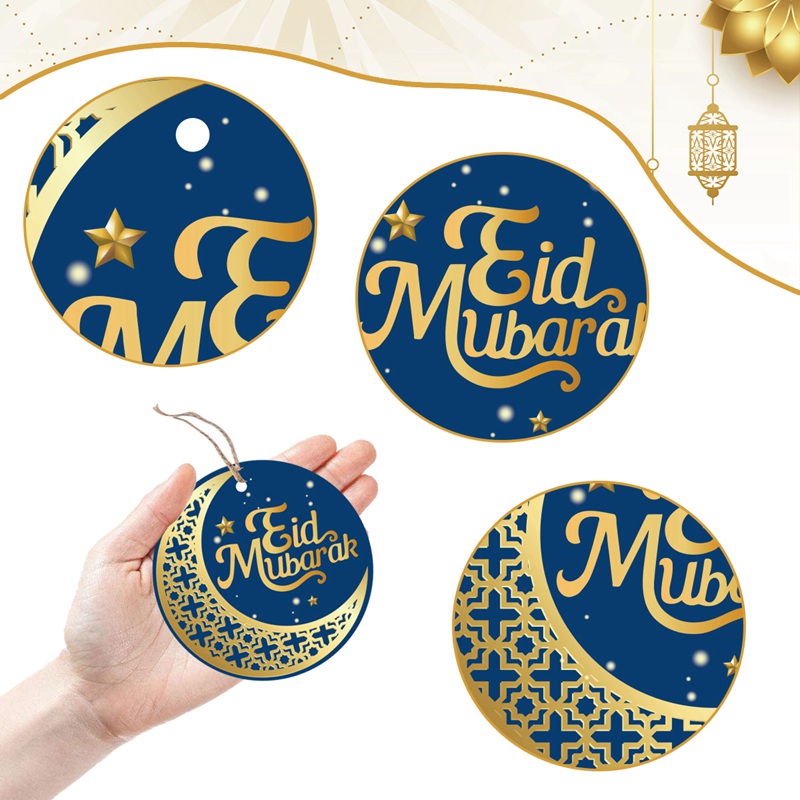 14pcs/pack Raya Decoration Hari Raya Hanging Pendants Eid Mubarak Paper ...