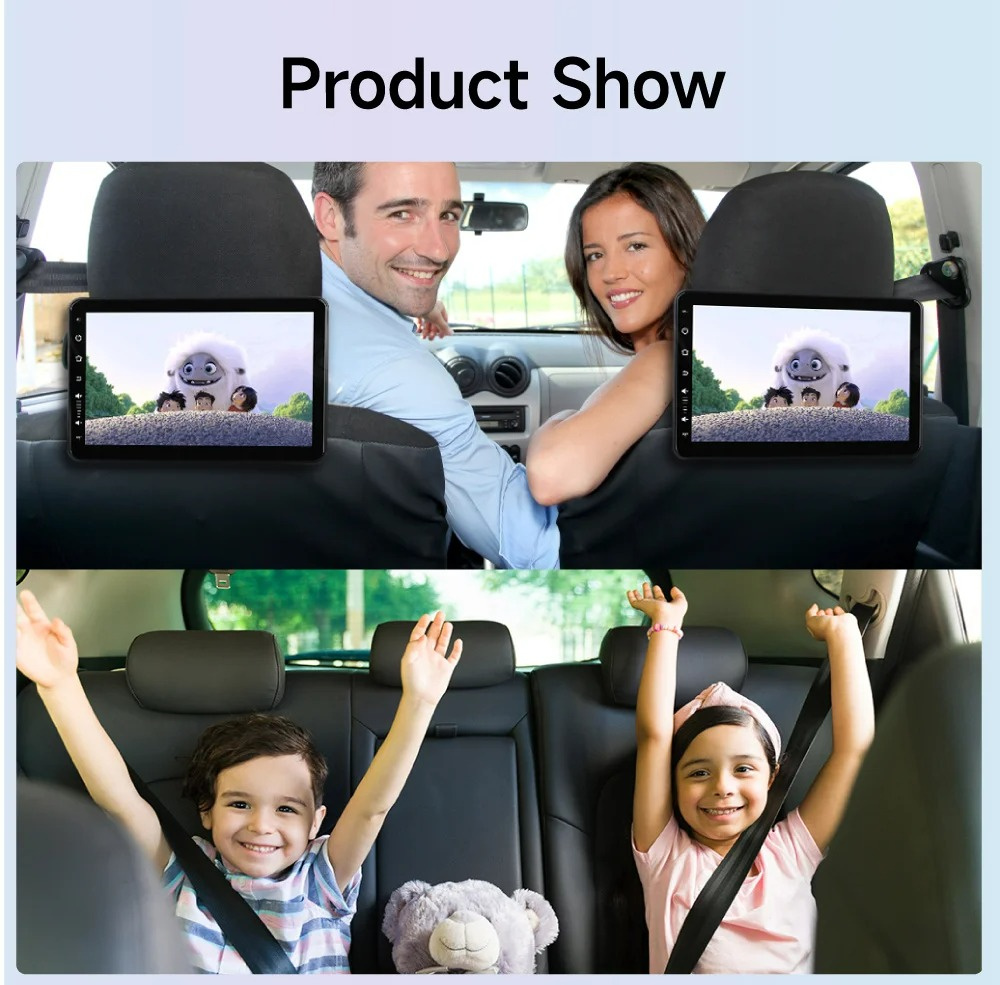 Headrest Monitor Display Android Tablet Touch Screen For Car Rear Seat ...