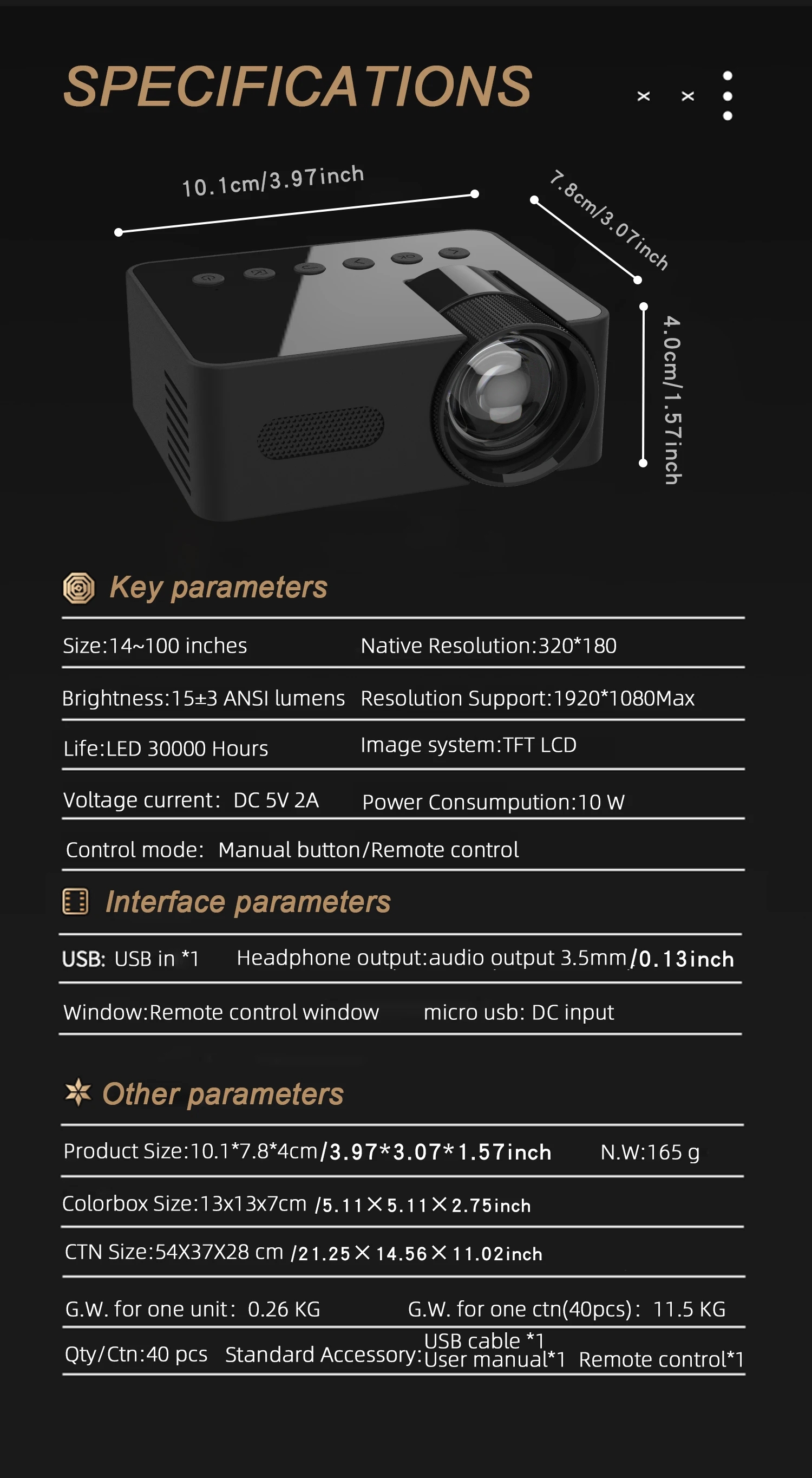 mini projector for phone Android iOS Portable projector camping Home ...