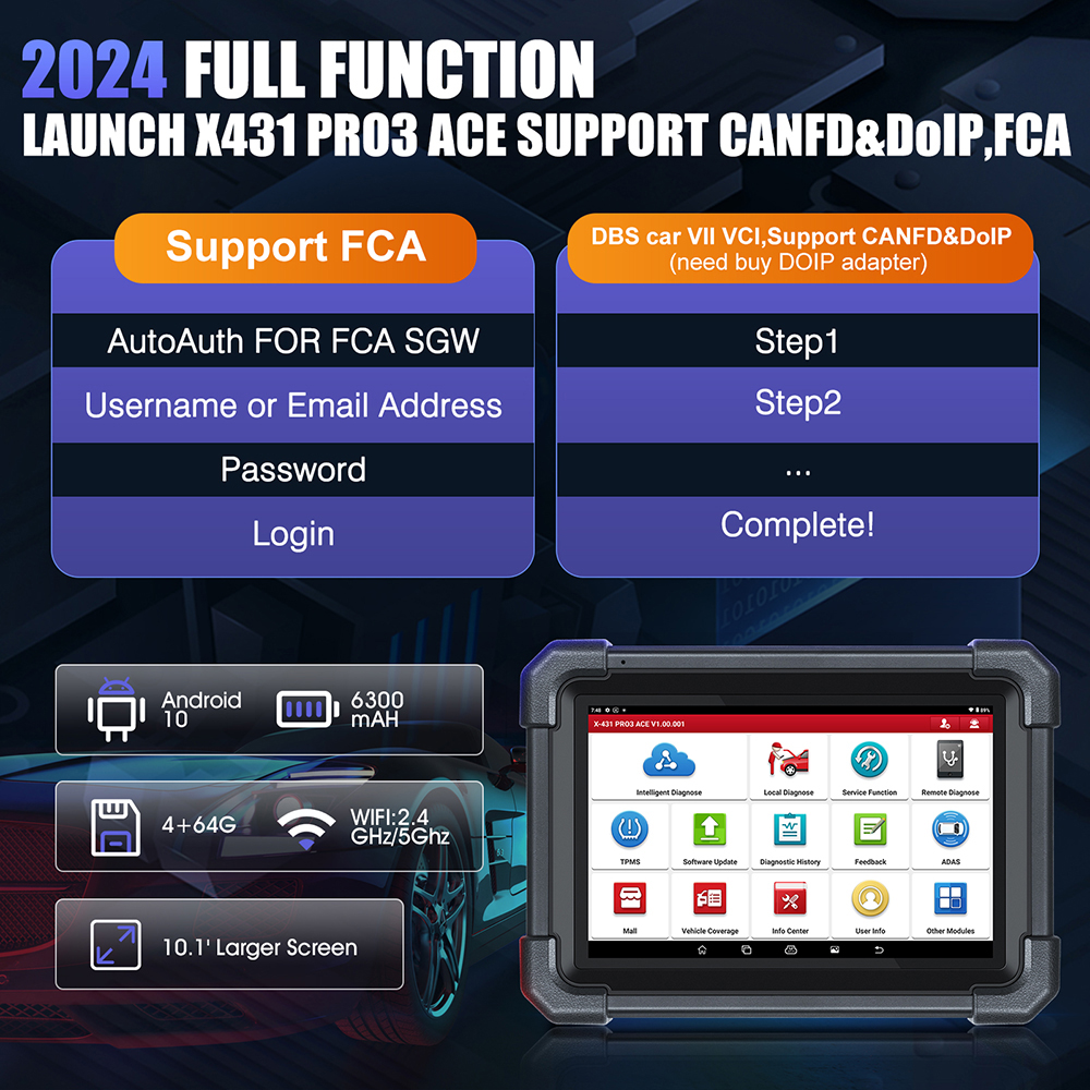 LAUNCH X431 PRO3 ACE Scan Tool for Online ECU Coding Topology Map CANFD ...