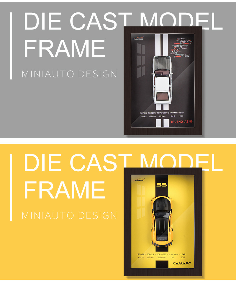 MINIAUTO 1:32 Diecast Model Car Hanging Paintings Picture Frame Alloy ...