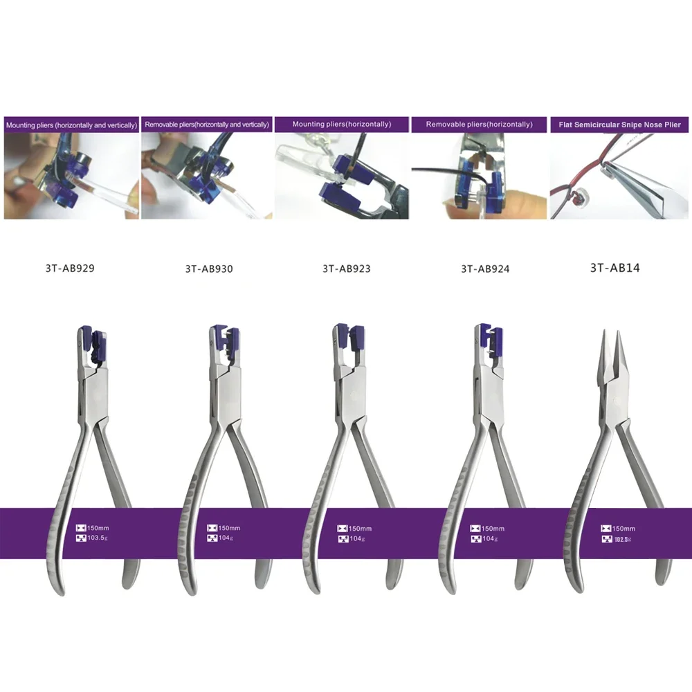 thumbnail image 2 of Stainless Steel Flat Plier Eyeglass Arms Frame Adjusting Eyeglasses Tilt Angle Plier Glasses Repair Parts Tool 2 of 13
