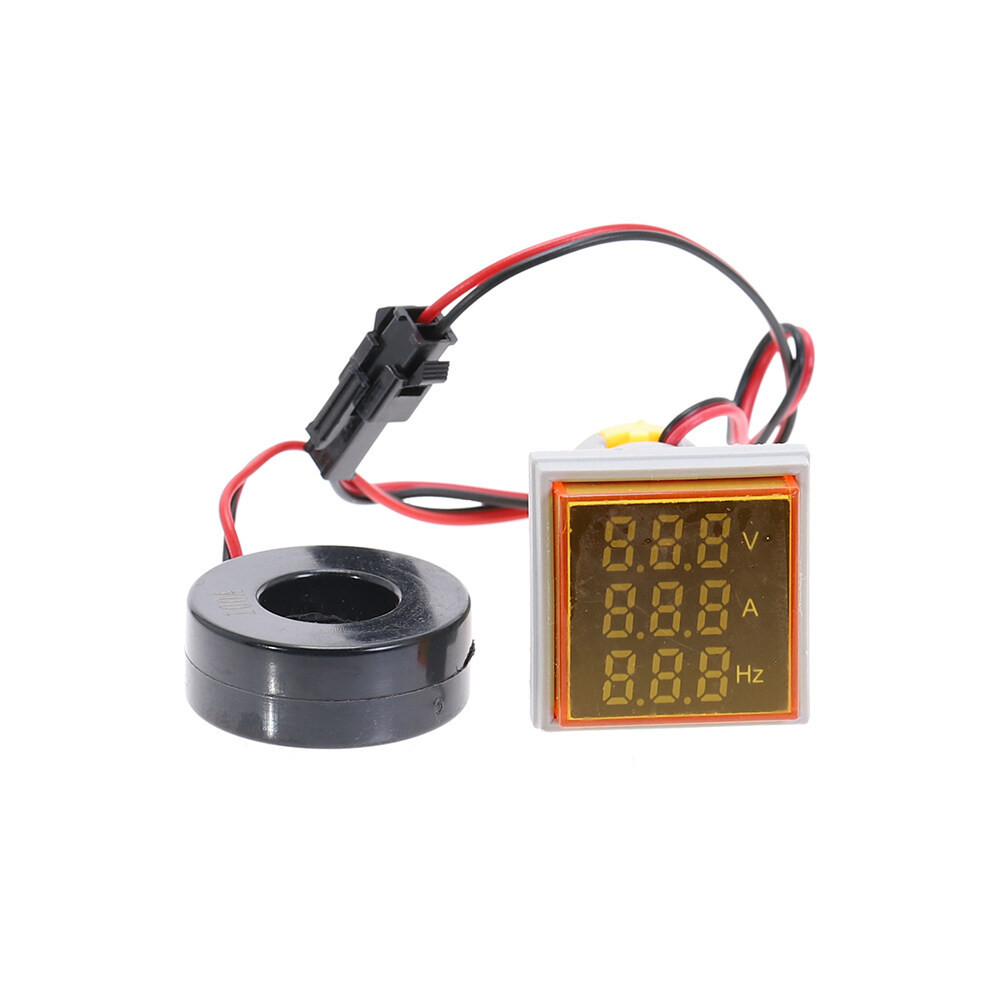 22mm AC 60-500V 1-100A LED Digital Voltmeter Ammeter Hertz HZ Voltage ...
