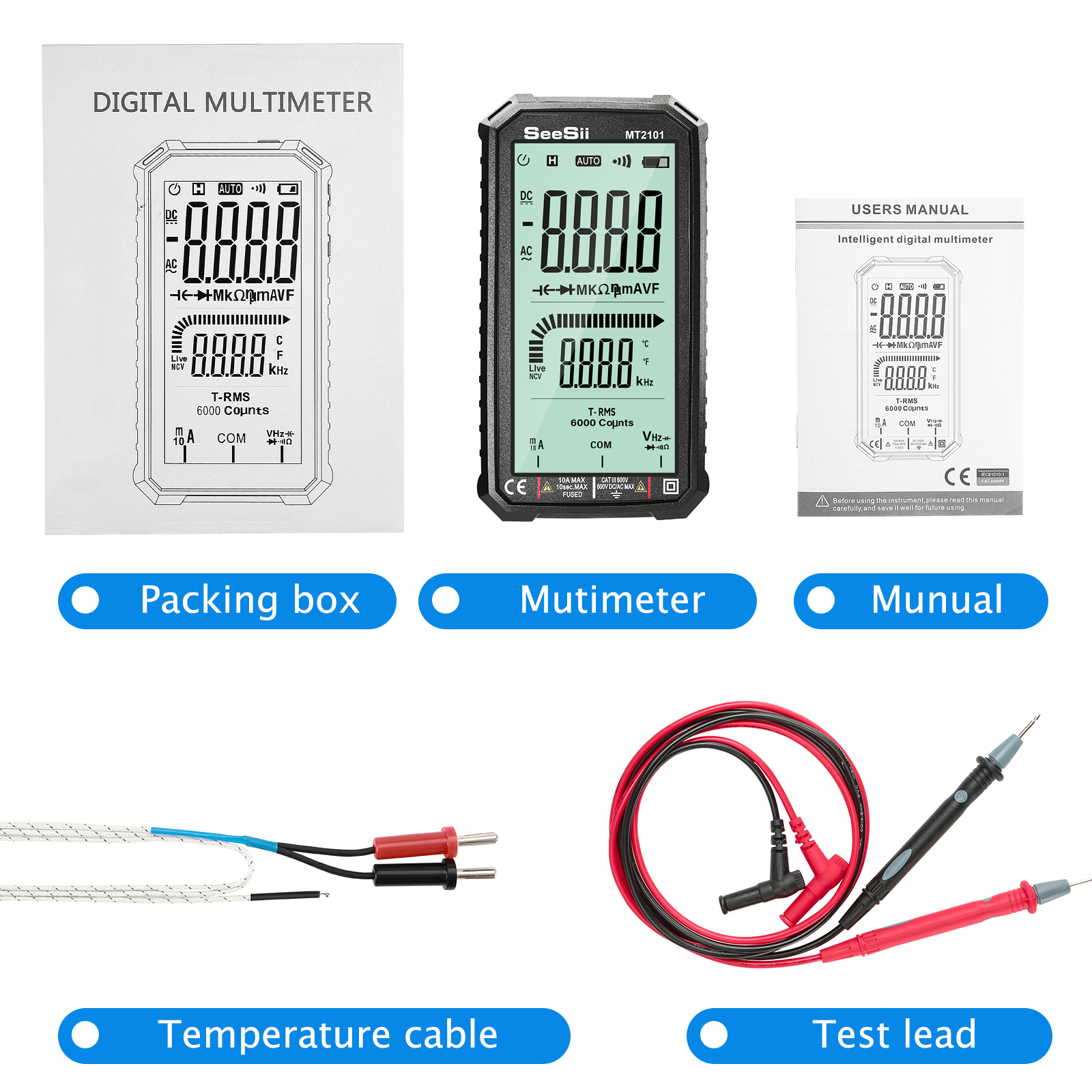 Digital Multimeter 4.7 Inch Portable LCD High Backlight Definition ...