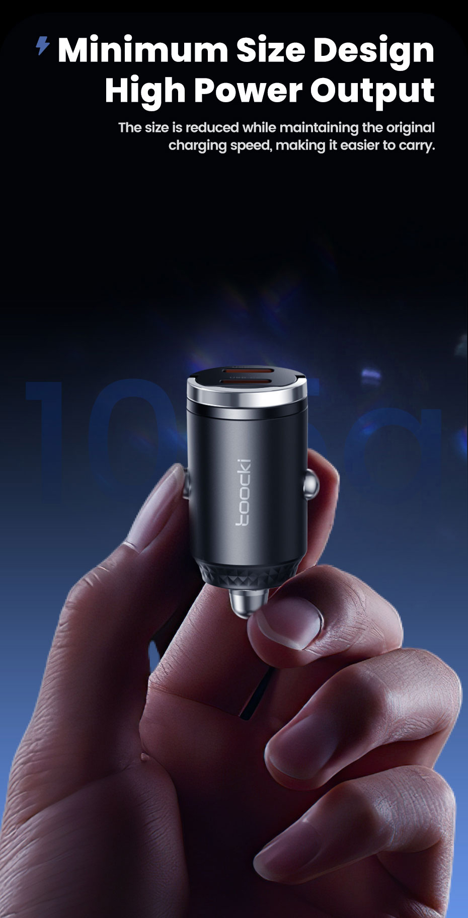 Toocki Mini Pull Ring Usb C Car Charger Qc30 Pd 45w for Fast Charging ...