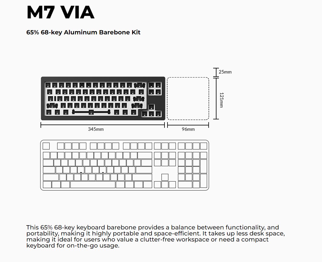 MonsGeek M7 VIA RGB Hot-swappable Wired Mechanical Keyboard DIY Kit ...