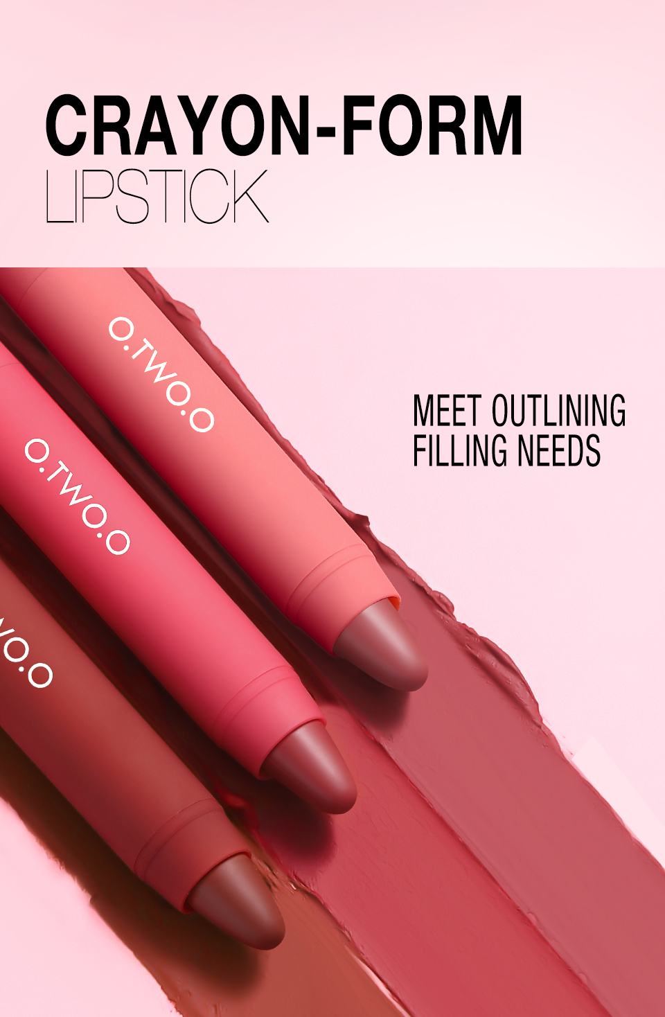 O.TWO.O Matte Lipstick Lips Pencil 6 Colors | Shopee Malaysia