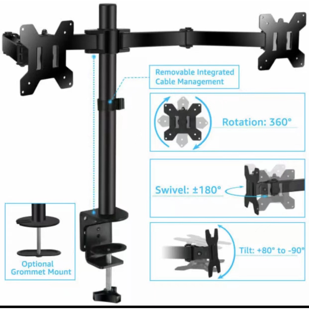 EXPOSE Adjustable Arm Single Monitor Stand (10