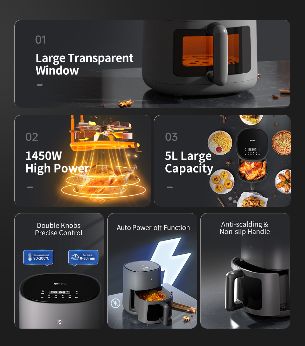 Simplus 13-in-1 Air Fryer | 5L Large Capacity | 1450W Power | Digital ...