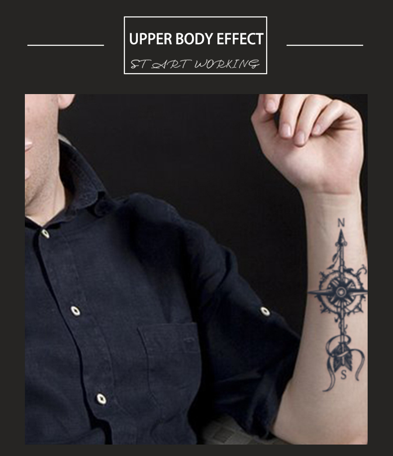 Compass Long-Lasting Waterproof Semi-Permanent Tattoo Stickers Tattoo ...