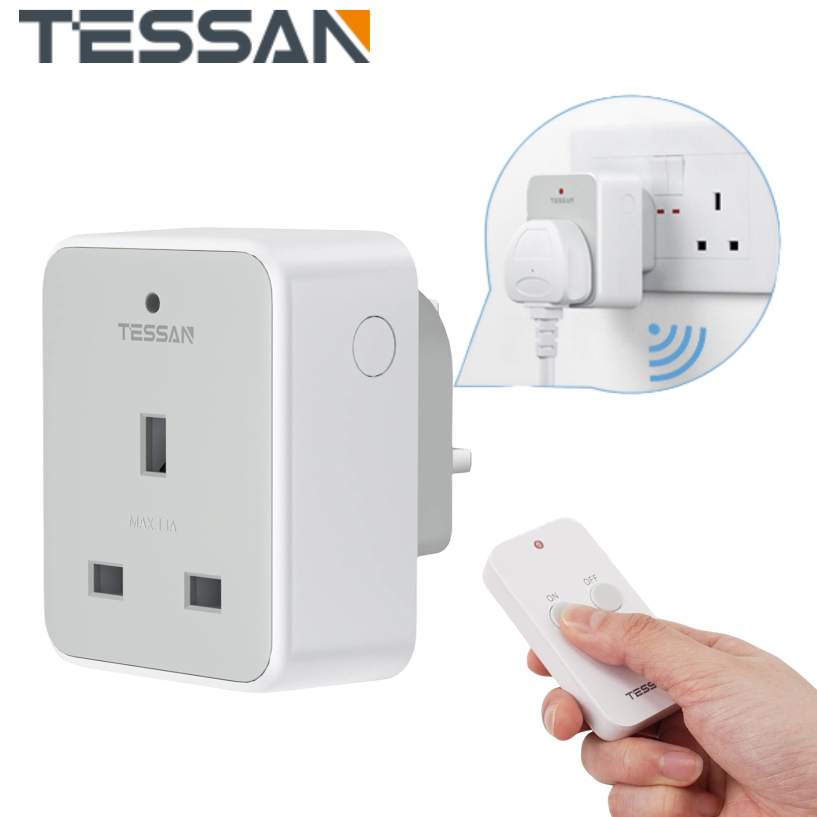 TESSAN Remote Control Extension Plug,Smart Socket with 30m Operating ...