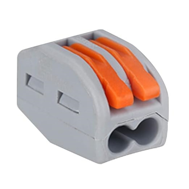 Smseace 100-Piece Lever Wire Connectors – PCT-212 & PCT-213 (50 Each), Compact Push-In Terminals, 32A 250V, 28-12 AWG, Flame-Retardant Nylon PA66