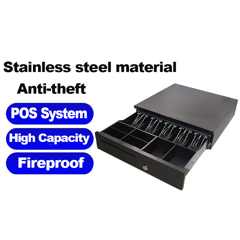 Cash Drawer 5 Compartment Cash Drawer Box POS Register RJ-11 Key Lock ...