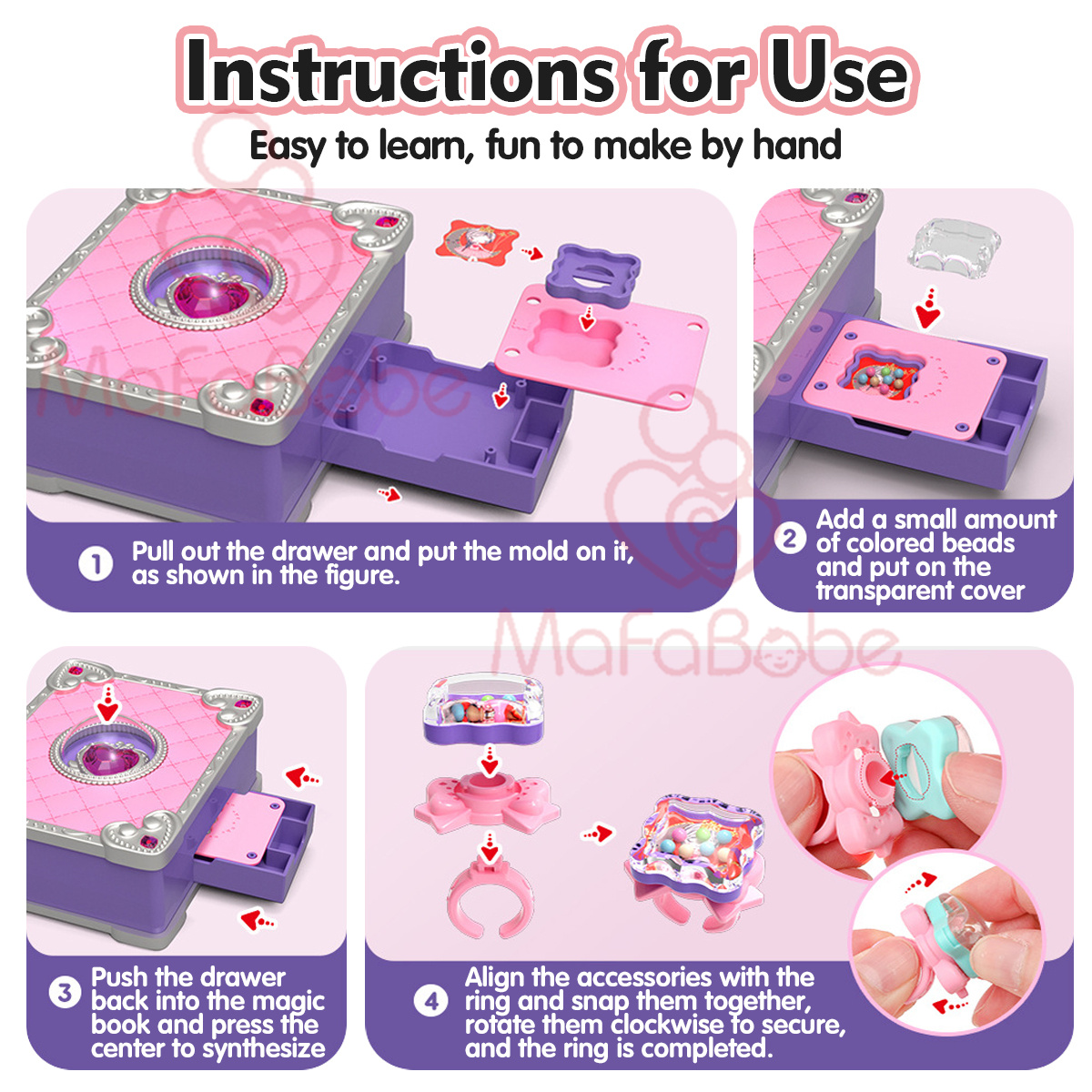 Mafababe Magic Book Diy Ring Diy Keychain Making Kit Handmade Children