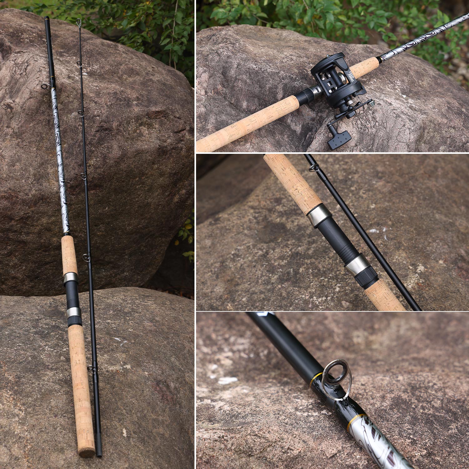 Sougayilang 2 Section Saltwater Offshore Heavy Butt Trolling Rod and ...