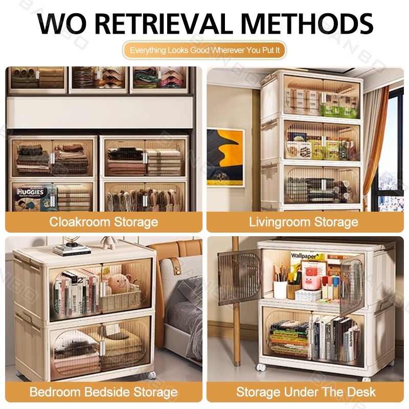 Storage Box Foldable Cabinet Storage With Door Storage Box Clothes ...