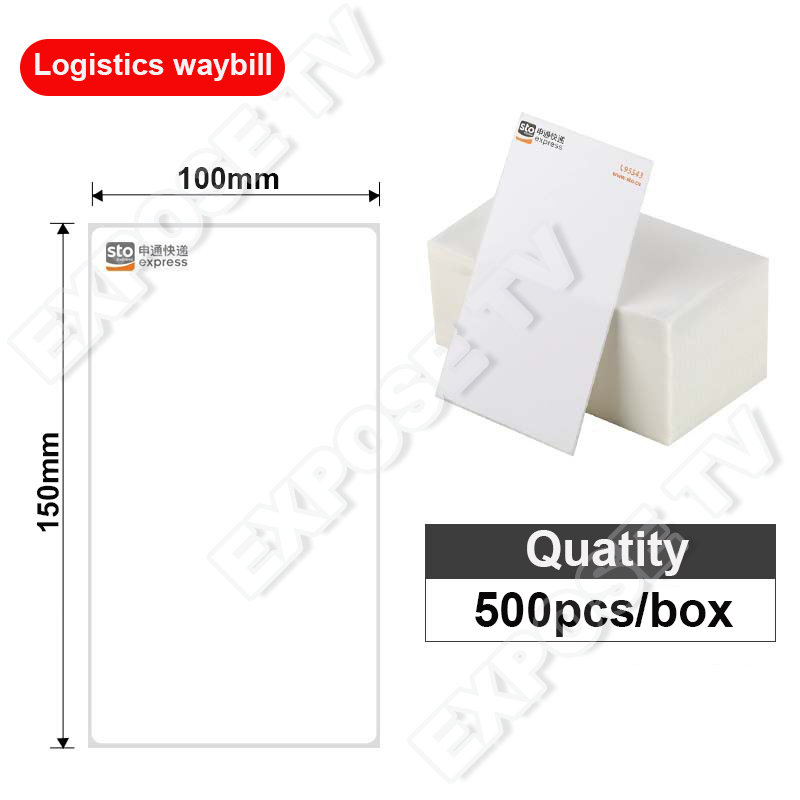 500pcs Thermal Paper Sticker A6 Paper Roll Airway Bill Sticker Thermal ...