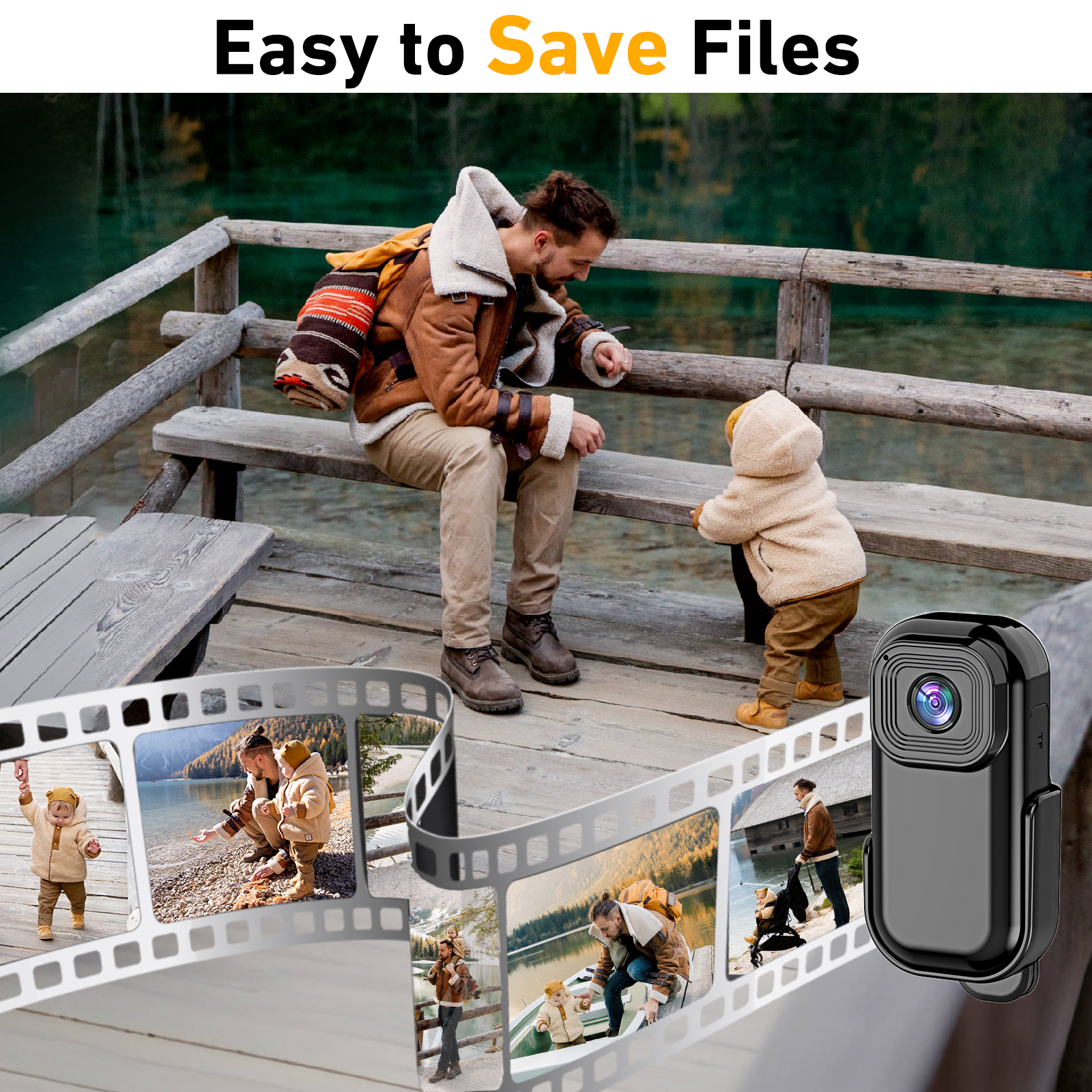 Mini Action Camera HD 1080P Portable WIFI Body Camera Thumb Pets Camera ...