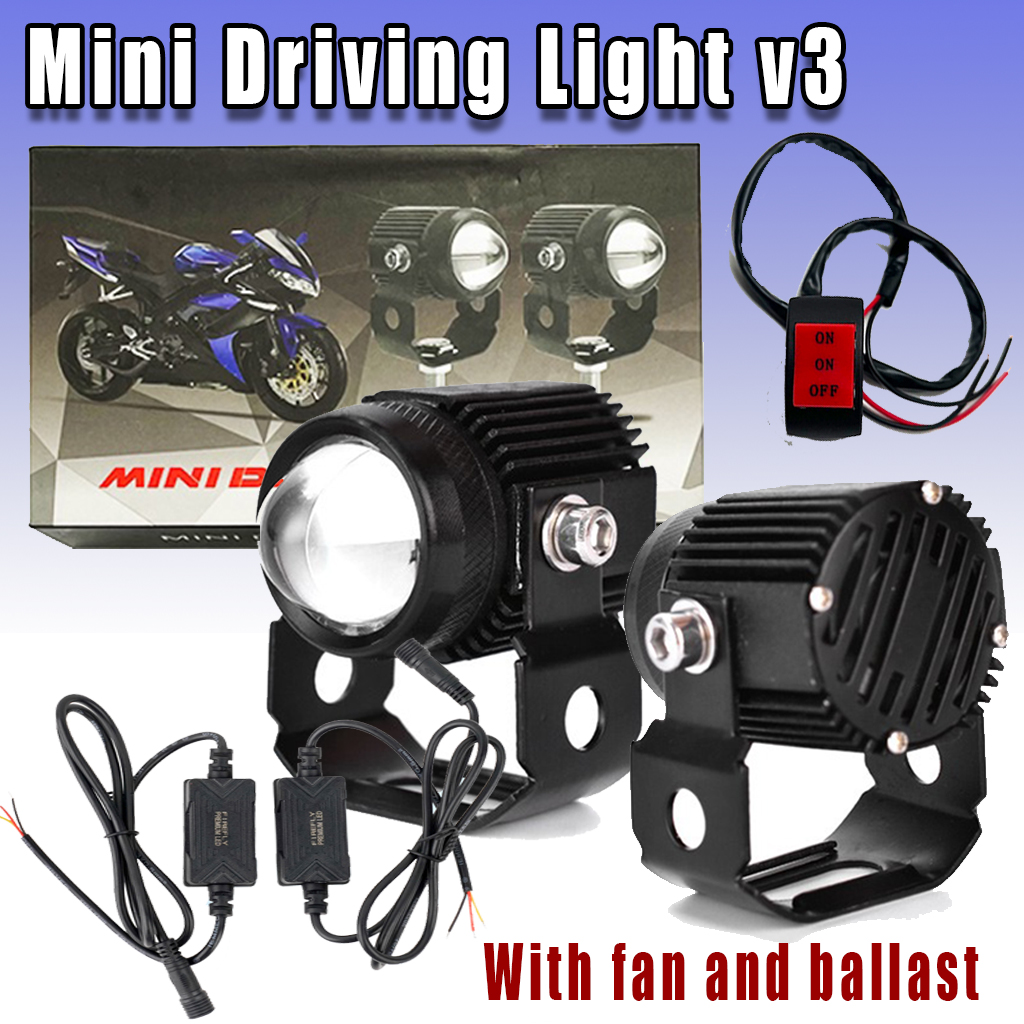 Free switch 1Pair Mini Motorcycle Driving Light LED Light V5 White ...