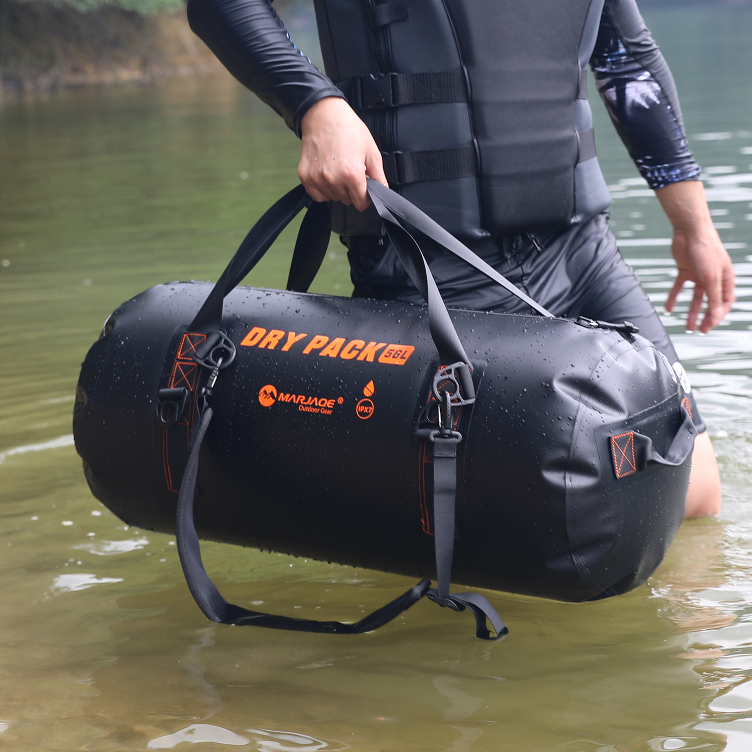 56L 80L Large Waterproof Duffle With Air Nozzle Travel Dry Duffel Bag ...