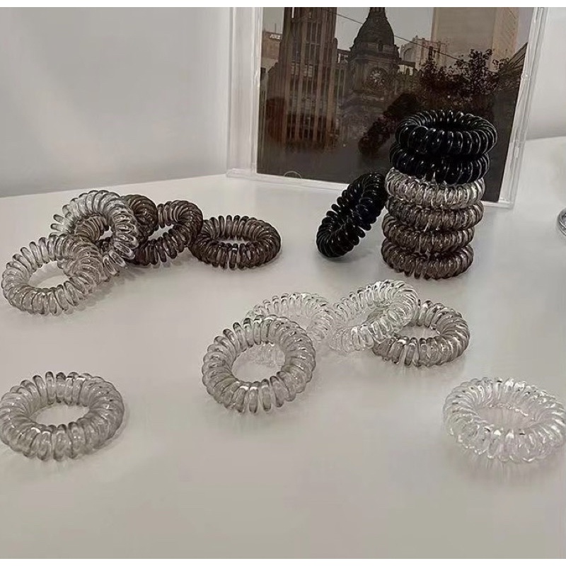 【Lowest Price】9Pcs/Set Simple High Elastic Telephone Cord Hair Ring ...