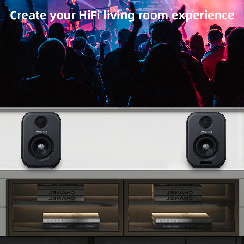 Record Player AIYIMA S400 Bluetooth Bookshelf Speakers 80W