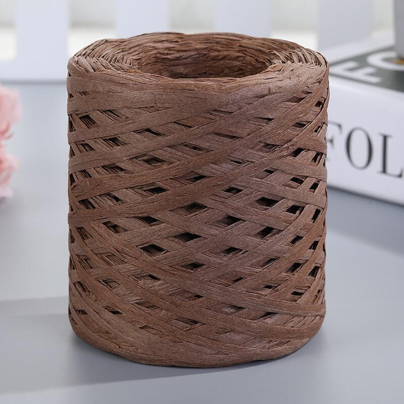 200m Natural Raffia Straw Yarn Hand-knitted Crocheting Grass Paper Rope ...