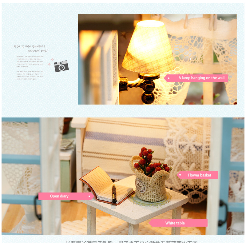 DIY Miniature Doll House Building Assembly House Toy Bedroom ...