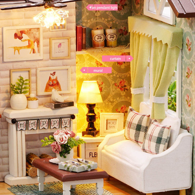 DIY Miniature Doll House Building Assembly House Toy Bedroom ...