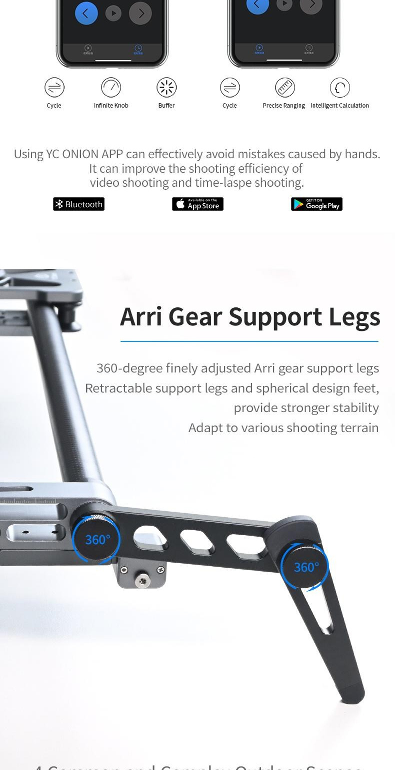 YC Onion Hot Dog 3.0 Camera Slider Motorized Rail Dolly App Control ...