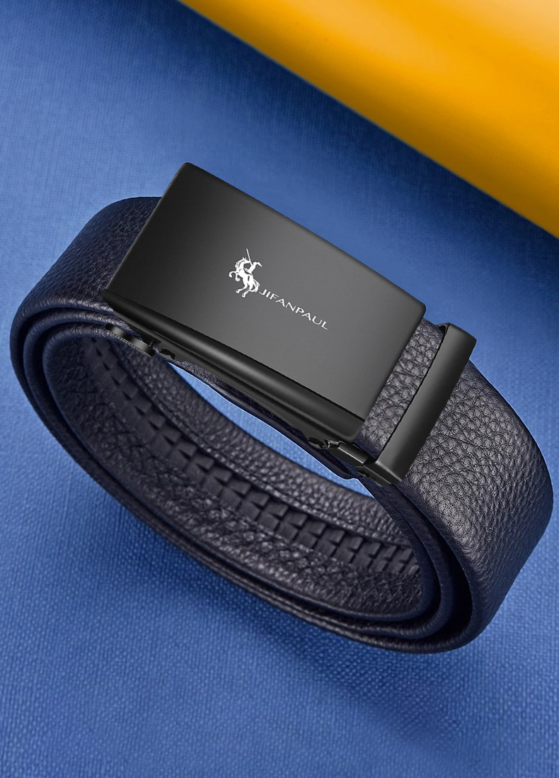 Jifanpaul Brand Men's Fashion Automatic Buckle Business Genuine Leather ...