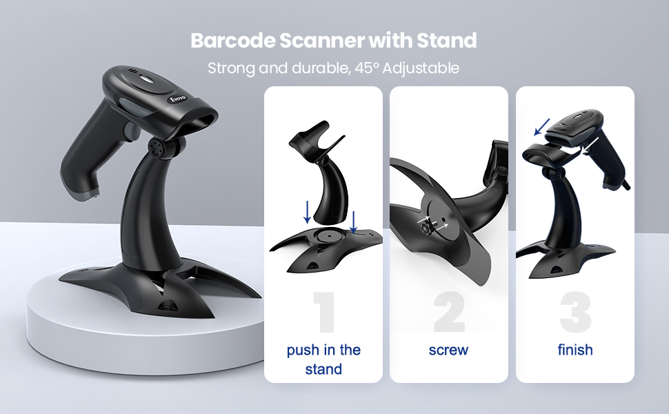 EYOYO Handheld 1D 2D QR Barcode Scanner Wireless & USB Wired Dual Mode ...