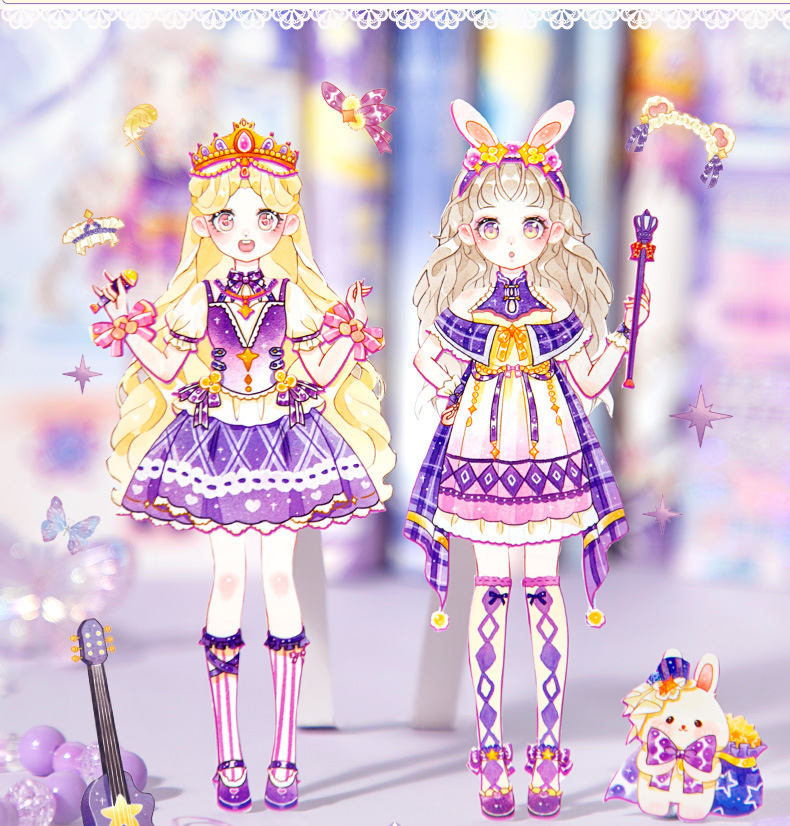 【ready stock】芯陌 少女 换装贴纸本 少女绮幻衣橱系列 可爱 卡通 儿童 女孩换装 益智 贴画 贴纸Xin Mo Girl ...