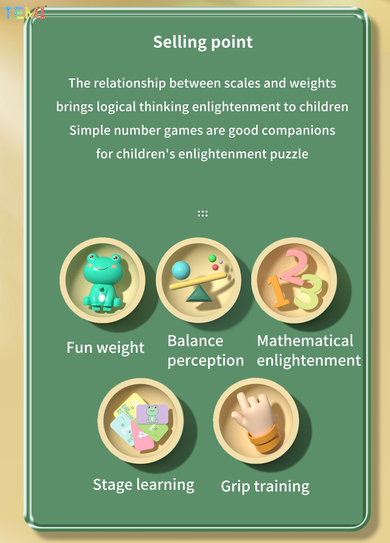 TEMI Frog Scale Match Counting Leaning Activity Balance Toy Educational ...