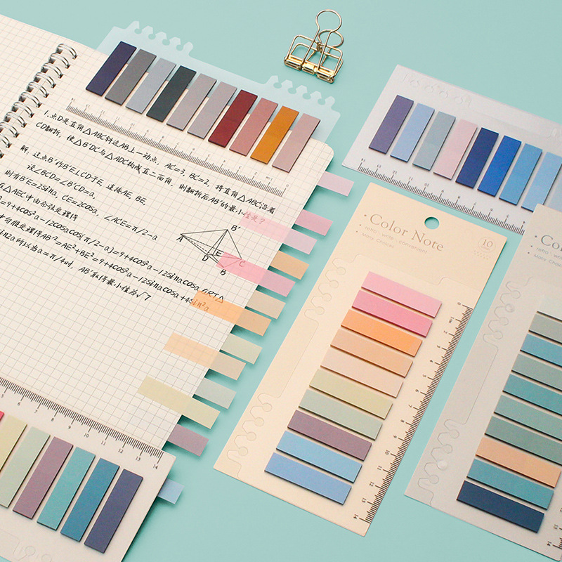 Morandi lucency Sticky Notes Page Markers Planner Tab Plastic Note ...