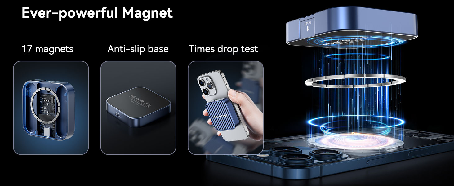 UGREEN Magnetisches M.2 NVMe SSD Gehäuse mit Magsafe für iPhone 16&15 Pro Max ProRes, USB C 3.2 Gen 2x1 10 Gbit/s NVMe Adapter für M.2 2230/2242/2260/2280 NVMe SSD
