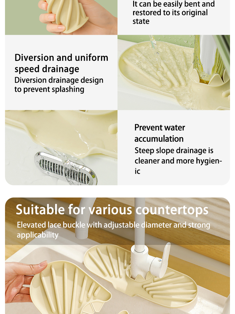 Silicone Kitchen Drainage Rack Storage Rack Faucet Drainage Rack ...