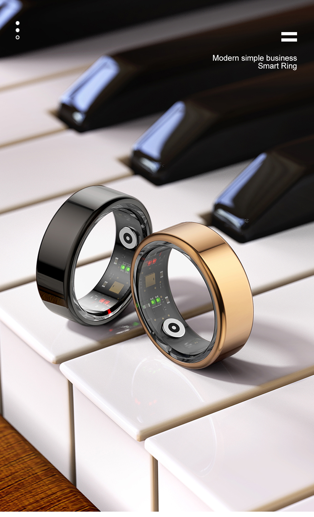 COLMI R02 Smart Ring Military Grade Titanium Steel Shell Health ...