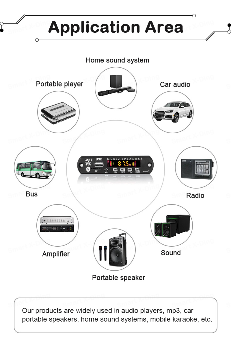 12V Bluetooth 5.0 MP3 Board Module – USB/TF Audio Player with FM ...