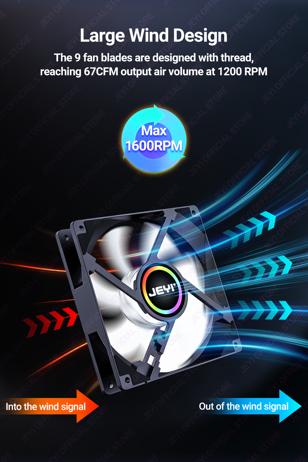 JEYI 120mm PC ARGB Cooling Fan AURA SYNC RGB Computer Fans Ultra Silent ...
