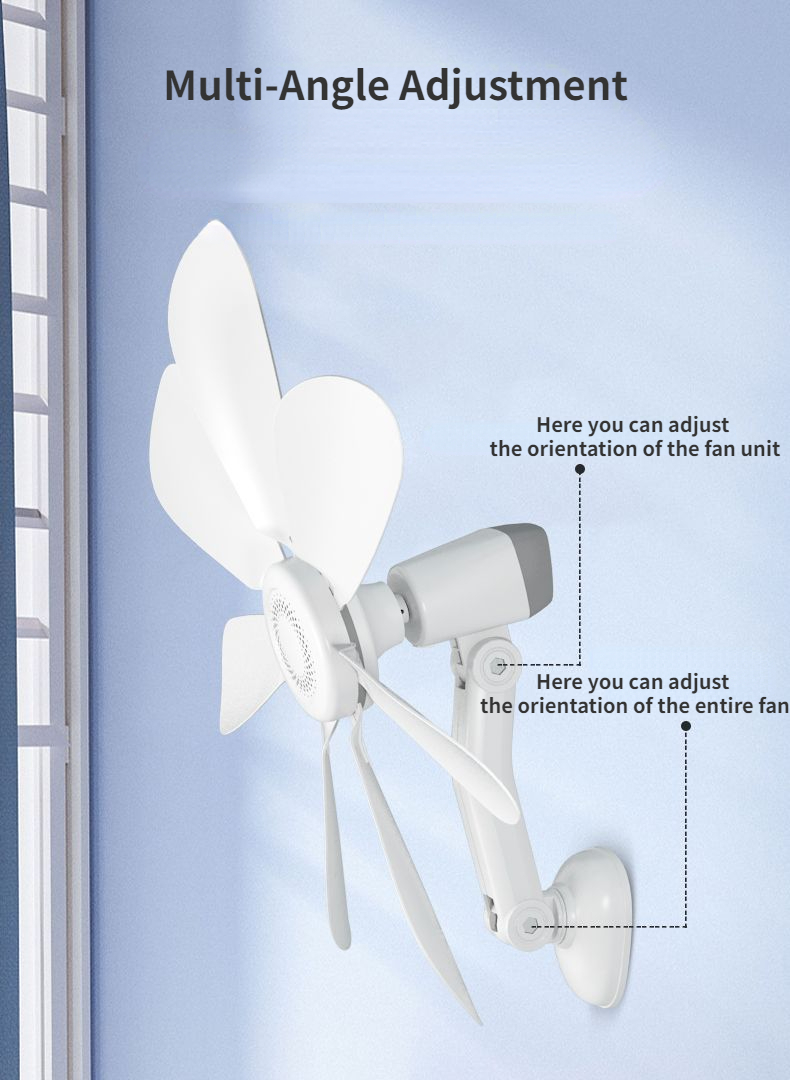 Wall-mounted Dormitory Bedside Electric Fan 8-Blade for Home Kitchen ...