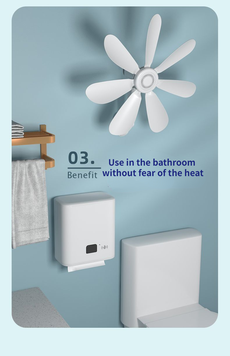 Wall-mounted Dormitory Bedside Electric Fan 8-Blade for Home Kitchen ...