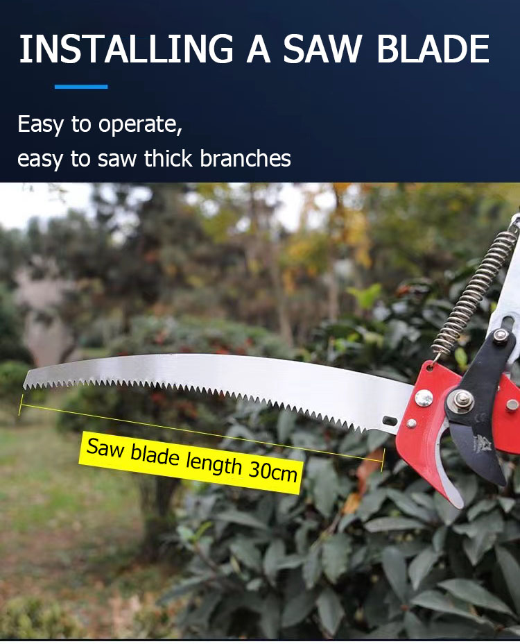 8M Heavy Duty High Branch Pruning Shears Saw Telescopic Pole Cutter ...