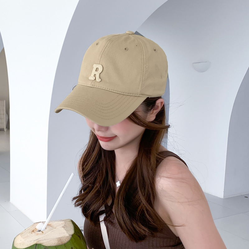 R Letter Baseball Hat ins Unisex Small Head Circumference Summer ...